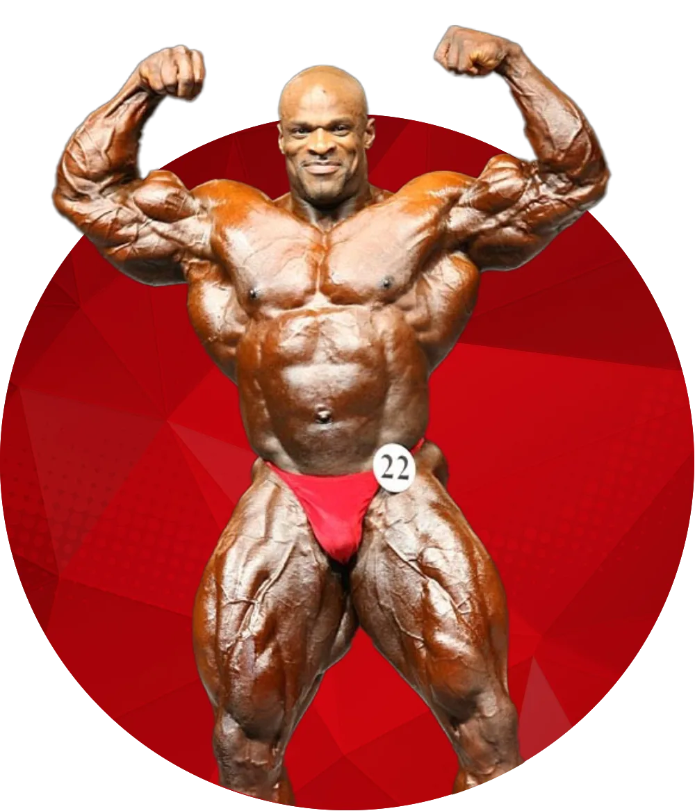 Bodybuilder posiert mit Aroi High Protein Ramen – Fitness Food